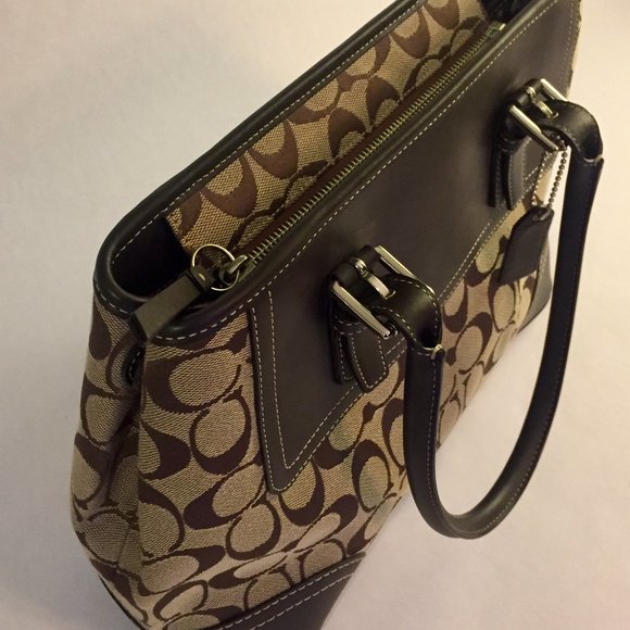 Coach Signature Satchel Handbag Brown - Picture 8 of 9